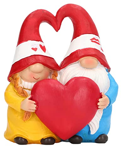 KENANLAN Gnomo da Giardino Coppia Statua, Innamorata Statuetta in Resina, Squisito Gnomo Colorfast Impermeabile Ornamento per Decorazione Giardino Cortili