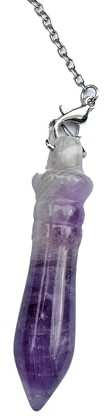 Pandiui23 Ametist pendel, THOT egyptisk spådomspendel, önskelisk pendel, esoterisk pendel, magnetiserare, önskelö, ljussesoterik, Kristall
