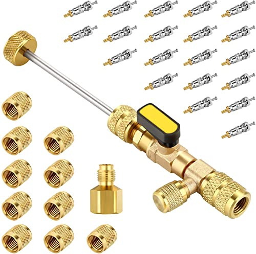 Herramienta de instalación de removedor de núcleo de válvulas automáticas SAE 1/4 pulgadas 5/16 pulgadas herramientas de reparación de aire acondicionado de coche de tamaño doble para
