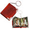Sonwaha Mini Fotoalbum Schlüsselanhänger mit Foto Fotoalbum Klein Leder-Album Mini Fotoalbum Schwarz Schlüsselanhänger Bild DIY (Rot)