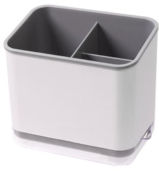 JAMAKALA Cutlery Drainer for Sink, Kitchen Utensil Holder, Chopsticks Storage Basket,Spoon Holder,Chopstick Holder,Fork Holder,Compartment Organiser (Grey)