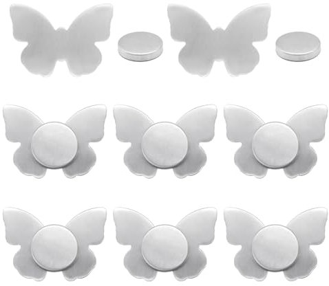 GOIYZTTR 8 Pezzi Peso per Tovaglia con Calamita Pesi Magnetici per Tovaglie in Acciaio Inossidabile Pesi per Tovaglia da Esterno(Farfalla)