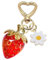 Mezrkuwr Porte-clés mignon à la fraise, porte-clés de poche, porte-clés kawaii avec cœur, fleur et marguerite, accessoires, décoration pour fille, porte-monnaie, cadeau