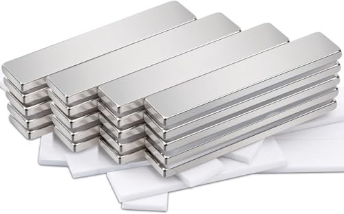 20 Pz Magneti al Neodimio Extra Forti 50 x 10 x 3 mm, Calamite Potenti Potente Magnete Adesivi, Magneti a Barra Potenti, Rettangolari Magneti per Lavagna Magnetica,Frigoriferi,Cucina