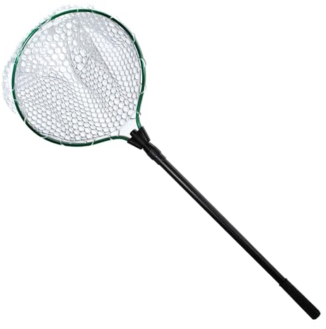Zite Fishing Forellen-Kescher Gummiert 190cm | Teleskopkescher mit PVC-Vollgummi-Netz | Angelkescher Fischschonend & geringe Scheuchwirkung | Unterfangkescher Forellen-Spoon-Angeln, Angel Kescher