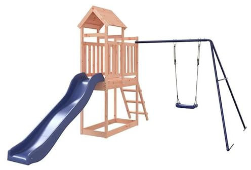 Torre da gioco in legno massello Douglasie – Giocattolo durevole per bambini | Torre da arrampicata robusta con scivolo per giardino e cortile | Naturale e sicuro