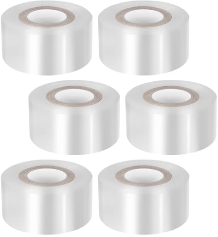HOMSFOU Ruban de Greffage Auto-Adhésif 6 Rouleaux, Film Plastique PE Transparent 30Mm X 100M pour Arbres Fruitiers et Agrumes en Extérieur et Intérieur