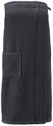 CelinaTex Funlike Kilt lang S/M anthrazit Baumwolle Saunakilt Frottee Sarong Saunatuch Saunasarong