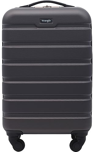 Wrangler 22 Hardside Spinner Carry-On Luggage, Charcoal