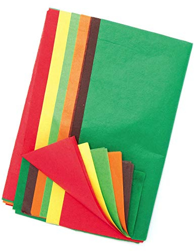 Baker Ross AX157 Papier De Soie D’Automne - Paquet De 24, Parfait Pour Tous Les Projets D'Art Et D'Artisanat, Idéal Pour Le Travail En Classe