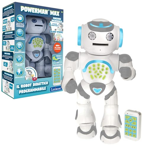 Lexibook Lexibook-ROB80IT Powerman Max programmierbare STEM-Fernbedienung zum Tanzen und Erzählen von 10.000 Geschichten 300+ Lernen, Farbe, 3+ Jahre