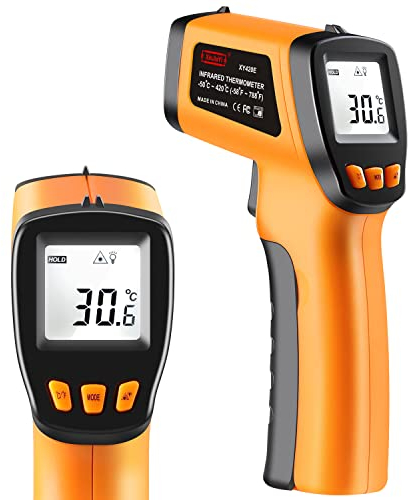 XinJiaYi Thermomètre infrarouge de -58 °F à 788 °F (ne convient pas aux humains), pistolet de température laser pour four à pizza, pistolet thermomètre laser sans contact pour