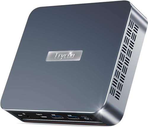 Trycoo N100 Mini PC 8 GB RAM 256 GB M.2 SSD, Mini-PC mit 12th N100-Prozessor (bis zu 3,4 GHz), 4K Mini Desktop PC mit Gigabit Ethernet/WiFi/BT/2* HDMI/USB-C, für Alltag Verwenden