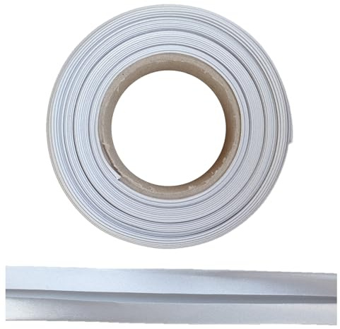 ME: NaMa snedband av polyester (satin) – 10 m x 25 mm (vikt) – högkvalitativt kantband, satinband, snedband – perfekt för gör-det-själv-sömnad – tillverkat i Belgien, på en rulle (grå)