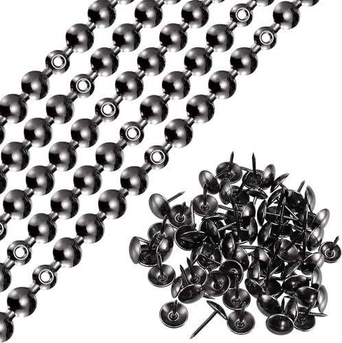 5 Meters 9.5mm Upholstery Tacks Strips, Decorative Nail Strips Sofa Trims Tapes,Indoor Garden Chair Tacks, with 100 Loosing Tacks (Electroplating Gray)