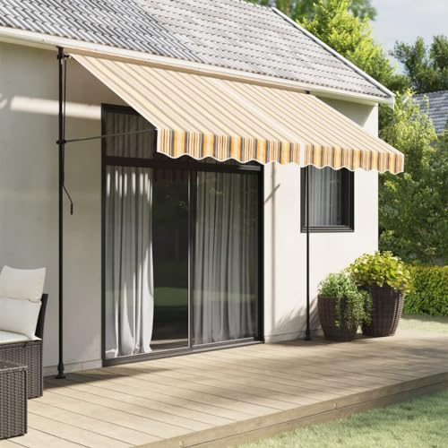 Gecheer Tissu de rechange pour rideau à rayures multicolores 3 x 2,5 m, toile de rechange, toile, pour rideau de soleil, toile pour rideau de soleil, toile pour rideau de soleil, balcon, patio