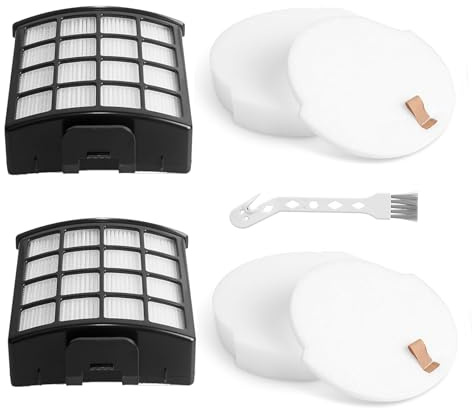 HOUSEMAX NZ850UKT Replacement Filters for Shark Stratos Pet Pro Lift-Away Upright Vacuum Cleaner NZ850UK NZ860UK NZ860UKT AZ912UK AZ912UKT AZ913UK AZ913UKT, 2 Foam&Felt Filters + 2 Hepa Filter