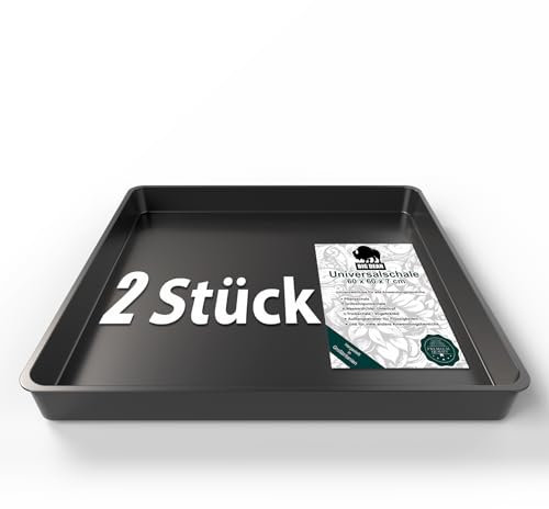 BigDean 2 Stück Allzweckwanne 60x60x7cm ideal als Grillrost Wanne, Kotwanne oder Mörtelwanne – hochwertige Kunststoff Wanne