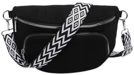 GSenhui Bauchtasche Damen Schwarz Umhängetasche Damen Gürteltasche Crossbody Bag Groß Klein Handtasche Schwarz Crossbag Women, Pana negra