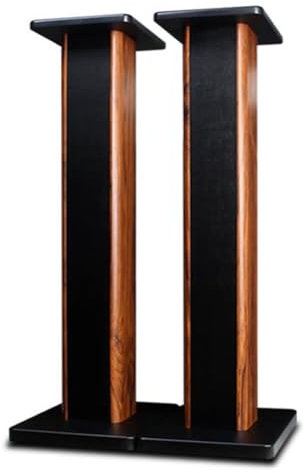 1 paio di supporti in legno per altoparlanti, design cavo può essere riempito con sabbia, per home cinema Hi-Fi desktop e altoparlanti satellitari monitor stand