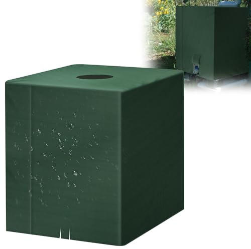 IBC Tankskydd, uppgradering 420D presenning för vattentank 1 000 l vattentätt dammtätt skydd, skyddspresenning regnvattentank behållare skydd 120 x 100 x 116 cm