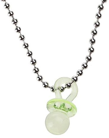 Zkydhbd Collana con ciondolo a forma di ciuccio, da donna, gioiello con perline, divertente, per clavicola, dolce e fresco, idea regalo per baby shower, ciucci