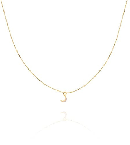Collana Piselli la Luna Diamanti per Donne Collare Girocollo a Catena di Gioielli in Porcellana