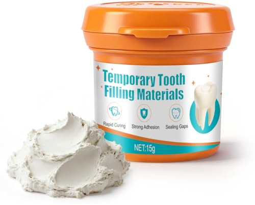 Otturazione Dentale Provvisoria, Cemento Dentale Definitivo Per Otturare Cavità, Formula Delicata, Adatto per Riparazioni di Emergenza, Garantisce Un'adesione Forte, 15g