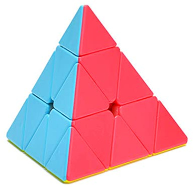 CuberSpeed Pyramid Speed Cube Stickerless Magic Cube Qiyi Qiming Triangle Pyramid Stickerless Speed Cube