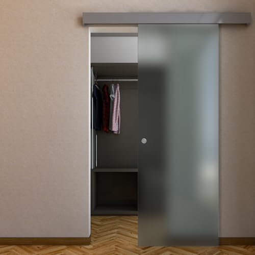 PORTA SCORREVOLE ESTERNA IN VETRO SATINATO 90X215 (DESTRA)