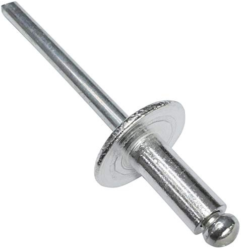 AERZETIX - 100 st blindnitar Ø5 x 12 mm med 14 mm brett huvud - DIN 7337 C - stambrytande popnitar - aluminium/stål - C48169
