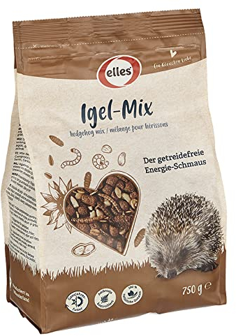 Elles Igelfutter 750g I Getreidefreier Energie-Schmaus aus 100% natürlichen Zutaten | Proteinreich mit Sonnenblumenkernen, Erdnüssen & Insekten | Ideal für Winter-Vorbereitung