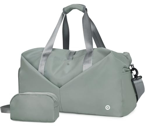 Ceneda 20 Gym Bag for Women with Wet Pocket & Shoe Compartment, Lightweight Duffel Waterproof Carry On Duffle for Travel, Yoga, Overnight (Dark Grey)