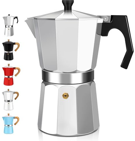 DITOSH 9 Tasse Aluminium Espresso Stovetop Moka Pot Express Kaffeemaschine Perkolator italienischen klassischen Mokka Kaffeemaschine für und kubanische Cafe Brauerei für Haus & Camping 450ml 15oz