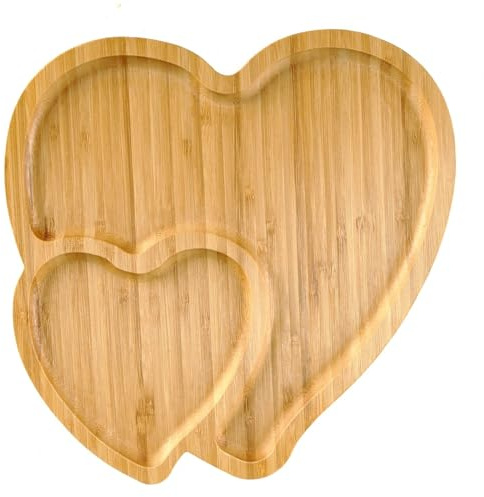 BinaryABC Heart Shaped Charcuterie Board Wood Serving Platters and Trays Side Dish Serving Trays,Mother Day Table Decorations Supplies
