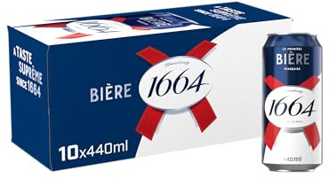 Kronenbourg 1664 Biere Lager Beer | 440ml Can | 10 Pack