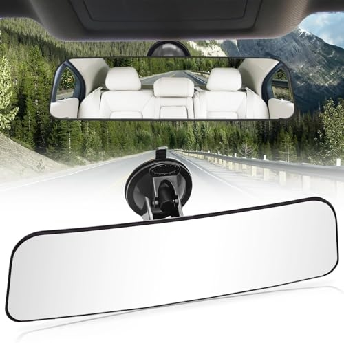 ANBOO Universal Auto Rückspiegel Innenspiegel mit Saugnapf, Große Vision Panorama Blendschutz Auto Innen Rueckspiegel, Weitwinkel Panorama Hohe KlarheitAuto Spiegel, Fahrlehrer Innenspiegel