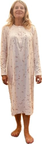 Linclalor Chemise de nuit en coton chaud avec chariot et manches Raglan Art. 292069, rose, 50