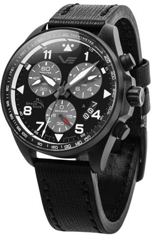 Vostok Europe Space Race kronografklocka för män, 46 mm diameter, 20 ATM, datum, i olika varianter, svart, modern