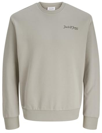 JACK & JONES Jjyuki Back Sweat à col Rond Pls - Grande Taille, Beige Clair, 4XL