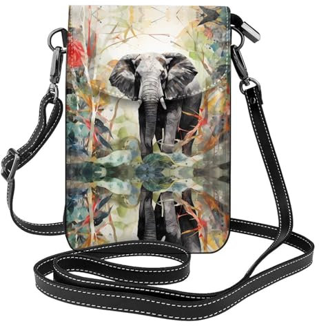 LLKGO TElephants in the Forest - Bolso cruzado para teléfono móvil, cartera pequeña para mujer, un regalo práctico adecuado para salir, hacer ejercicio y ir de compras