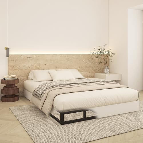 Oykomuc Box Spring Full Size Bed Base 7 Inch High, 3000 LBS Heavy Duty Metal Mattress Foundation with Fabric Cover, Easy Assembly, Quiet Noise Free, Non Slip