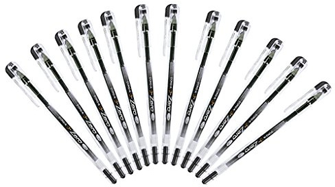 BXT Ultra Fine Point Gel Ink Rollerball Pen Set 12 Pack Sketch Drawing Pen Black Ink