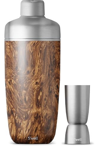 S'well Juego de coctelera unisex, madera de teca, 530 ml