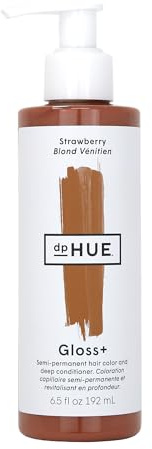 dpHUE Gloss+, Strawberry - 6.5 oz (8-12 Applications) - Semi-Permanent Hair Color & Conditioner - Lasts Up to Eight Washes - Paraben, SLS & SLES Sulfate Free - Vegan, Leaping Bunny Certified