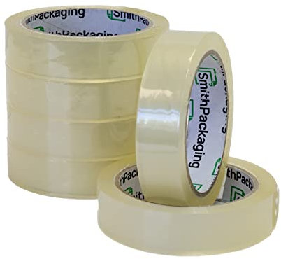 SmithPackaging Clear Sticky Tape 24mm x 66m Pack of 6 Rolls