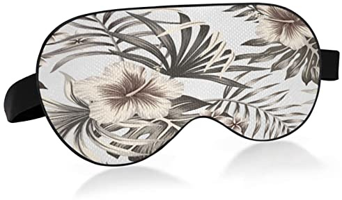 Masque de sommeil à fleurs tropicales pour femmes et hommes, lisse et confortable, masque pour les yeux, bandeau de nuit avec sangle réglable pour les voyages, le travail posté