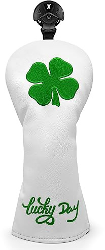 Montela Golf Housses de Club Lucky Clover pour conducteur de Golf en Bois de Parcours Hybride en Cuir, 3 Housses en Bois pour Scotty Cameron Taylormade Titleist Odyssey
