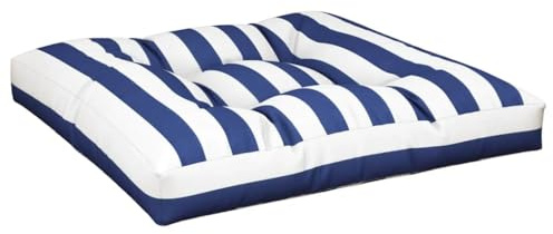 vidaXL Cuscino per Pallet Strisce Bianche e Blu 80x80x12 cm in Tessuto