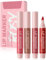 Lip Stain Marker Pen Set-4Pcs Hydrating Matt Lippen Liner Pen,Long Lasting Waterproof Colour Lip Tint Marker,Lippenstift No-Transfer,Natürlicher Tattoo-Effekt Und Extrem Langer Halt, Lipgloss Make up